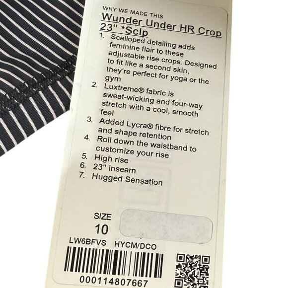 NWT Lululemon Wunder Under Crop High-Rise Roll Down Scallop Luxtreme 23" Size 10 - Picture 3 of 8